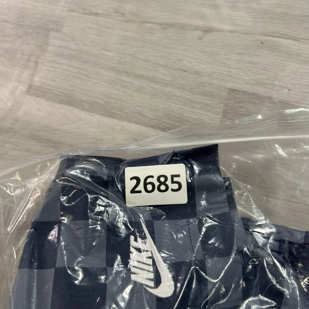 Nike Swim Trunks Shorts Mens Medium Blue Check Quick Dry FN3098-410 NEW